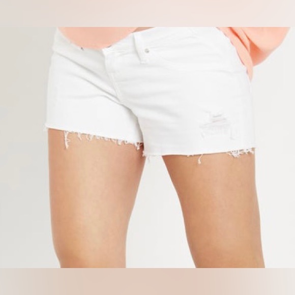 Jessica Simpson Women's Side Panel Destructed Maternity Shorts White Size Large - Picture 4 of 9